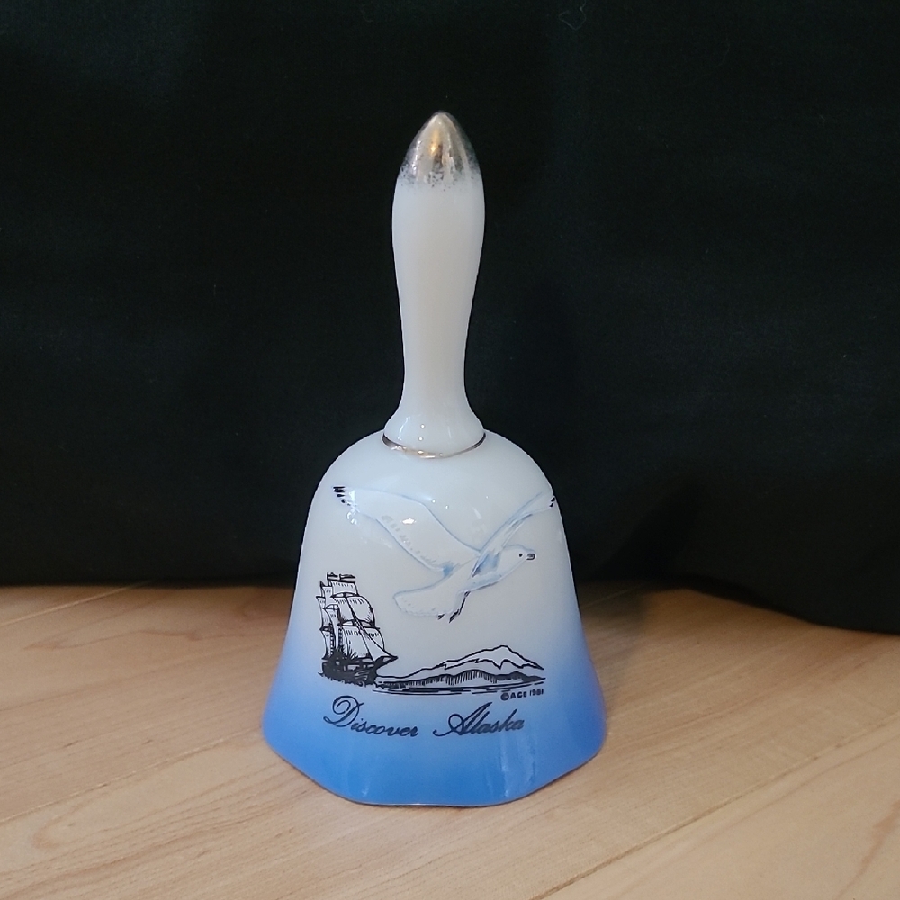 Discover Alaska Souvenir Bell with Blue Gradient